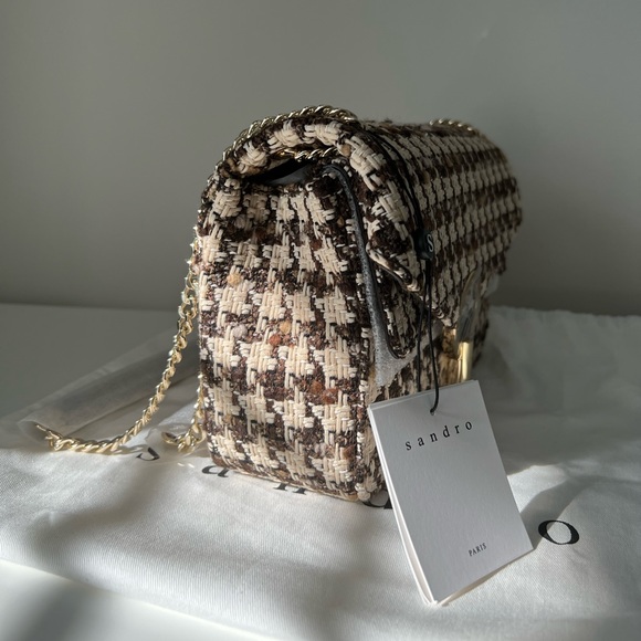 Sandro Yza Brown Tweed bag (brand new) - Picture 7 of 14